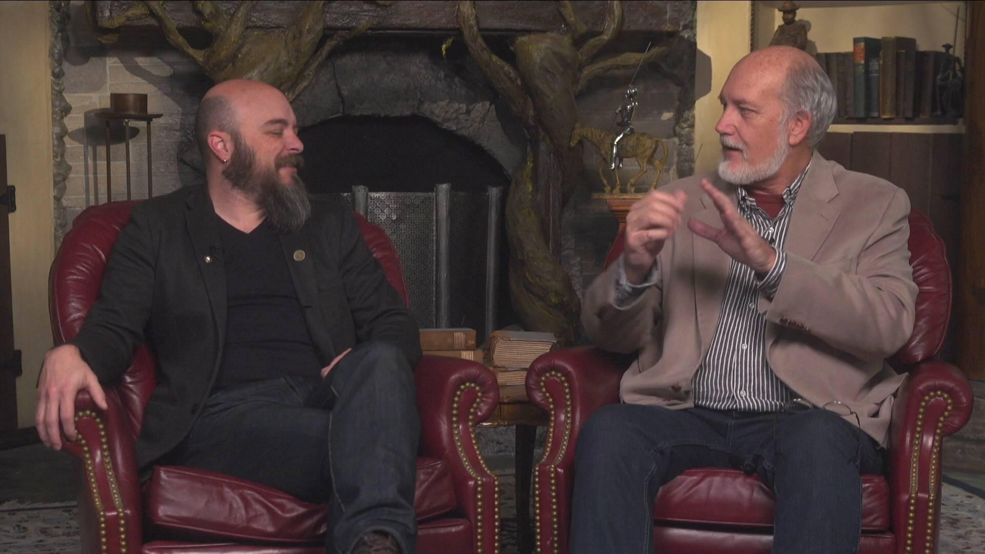 Daniel Whittington and Roy Williams talking in studio Feb 2019